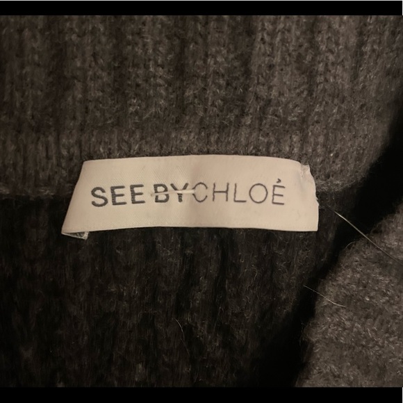 SEE by CHLOÉ RIB-KNIT WOOL PANTS in Charcoal-Grey🐺Pre-Loved❤️ SM | US4 | FR36 - Picture 10 of 11